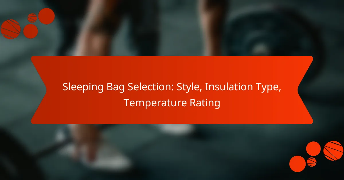 Sleeping Bag Selection: Style, Insulation Type, Temperature Rating