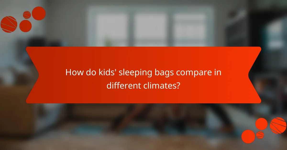 How do kids' sleeping bags compare in different climates?