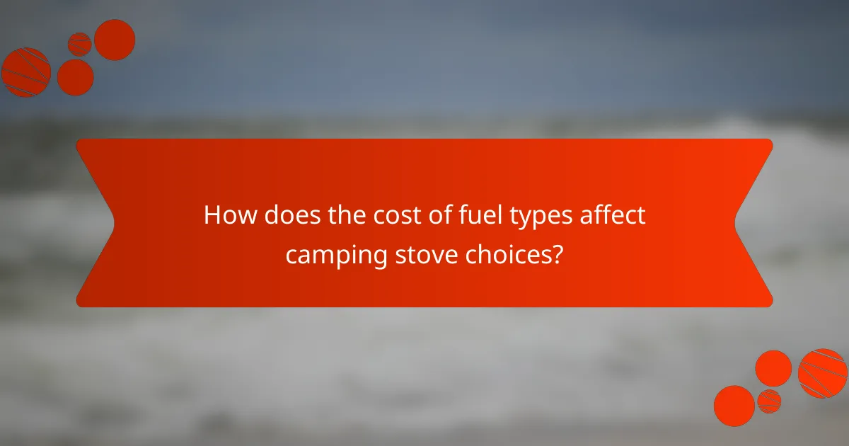 How does the cost of fuel types affect camping stove choices?