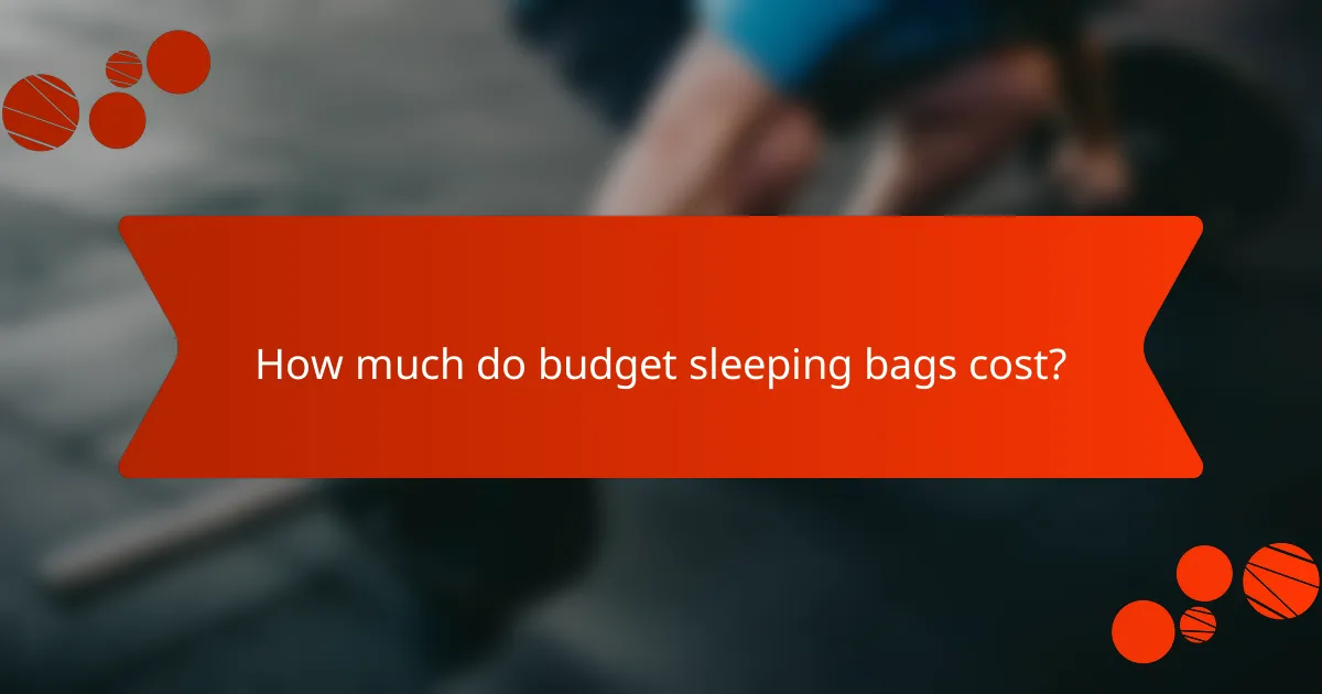 How much do budget sleeping bags cost?