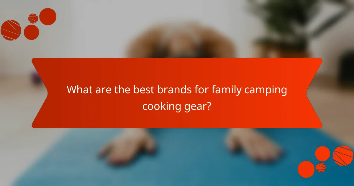 What are the best brands for family camping cooking gear?