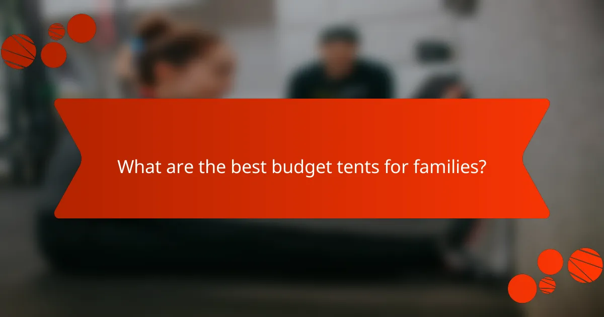What are the best budget tents for families?