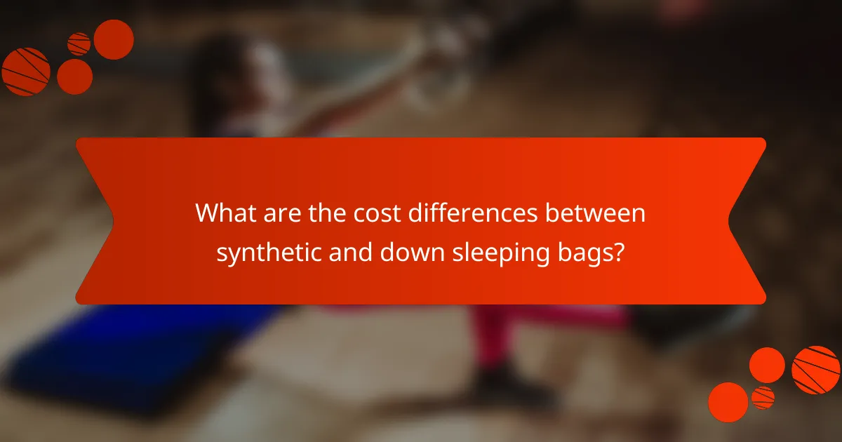 What are the cost differences between synthetic and down sleeping bags?